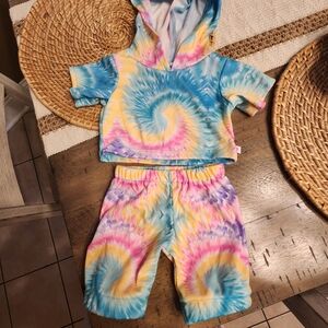 Build-A-Bear Tie-Dye Hoodie and Shorts Set